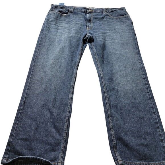 Signature by Levi Strauss Jeans Mens 42x29 Tag 42x30 Relaxed Dark Wash Denim - Picture 1 of 8
